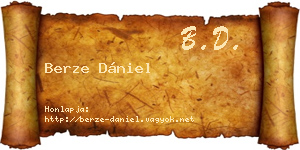 Berze Dániel névjegykártya